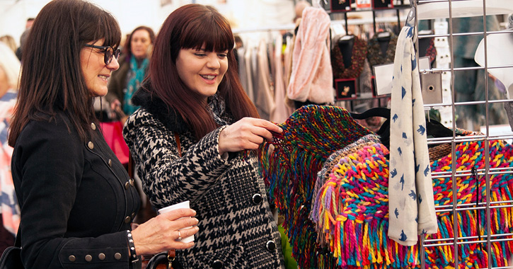 Shoppers at Durham City Christmas Festival